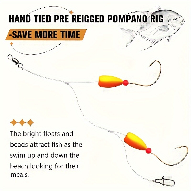 Pompano 서핑 낚시 리그, 스넬 플로트 포함, 바 - Snell Fishing Rig 리뷰 및 가격