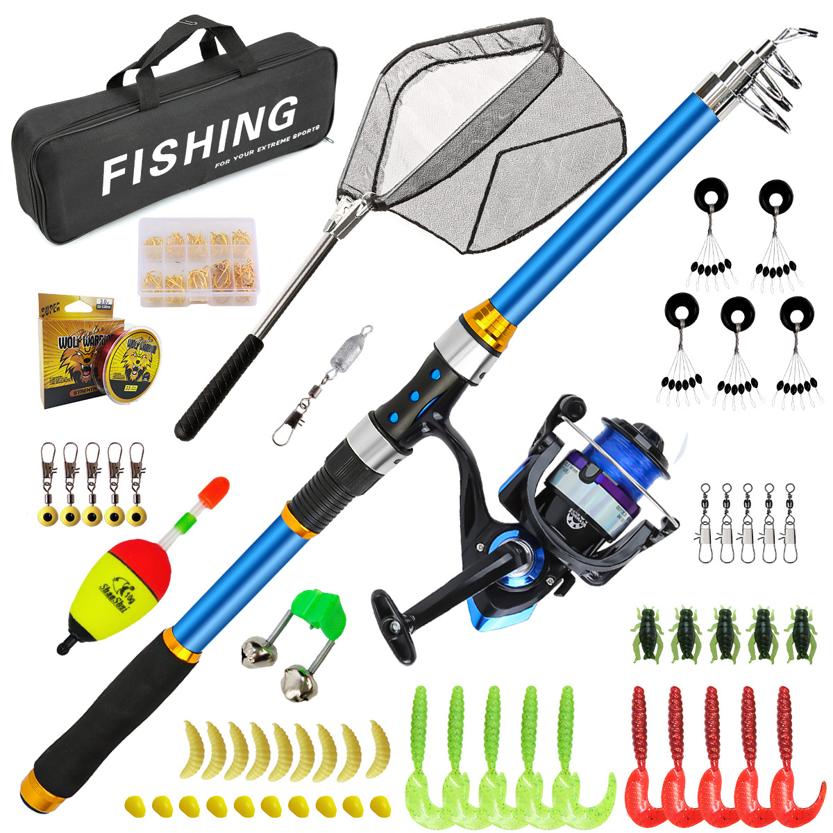 릴 및 액세서리가 포함된 2.1-3.6M 텔레스코픽 유 - Fishing Equipment Line 리뷰 및 가격